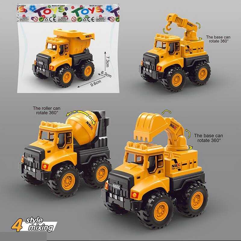 Спецтехніка 8842 (300) 4 види, будівельна машина, інерційний механізм, у пакеті