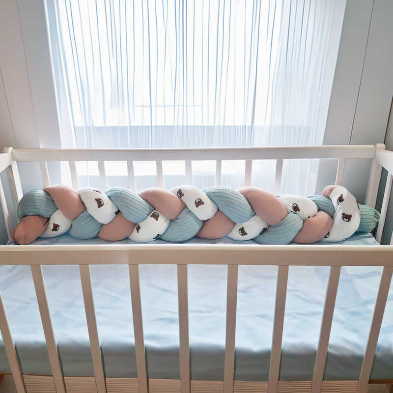 гр Бортик у ліжко "Косичка" 81149 (1) тканина в’язане полотно, МУСЛІН, ВЕЛЮР, наповнювач СИНТЕПУХ, розмір 120*18 см, "Bimbo"