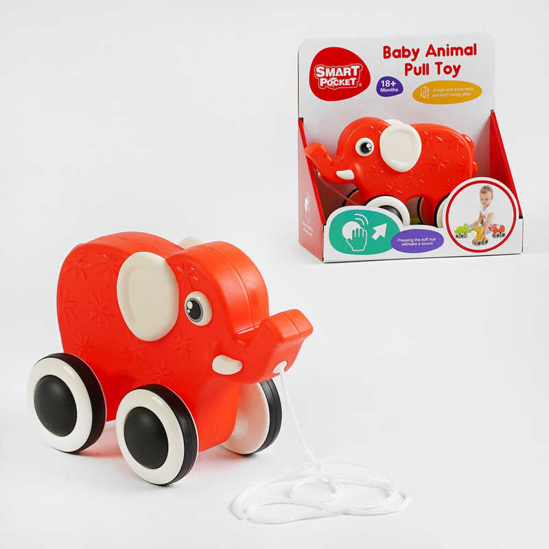 Каталка S-Y 017 (36) “Слоник”, колеса з пискавками, в коробці