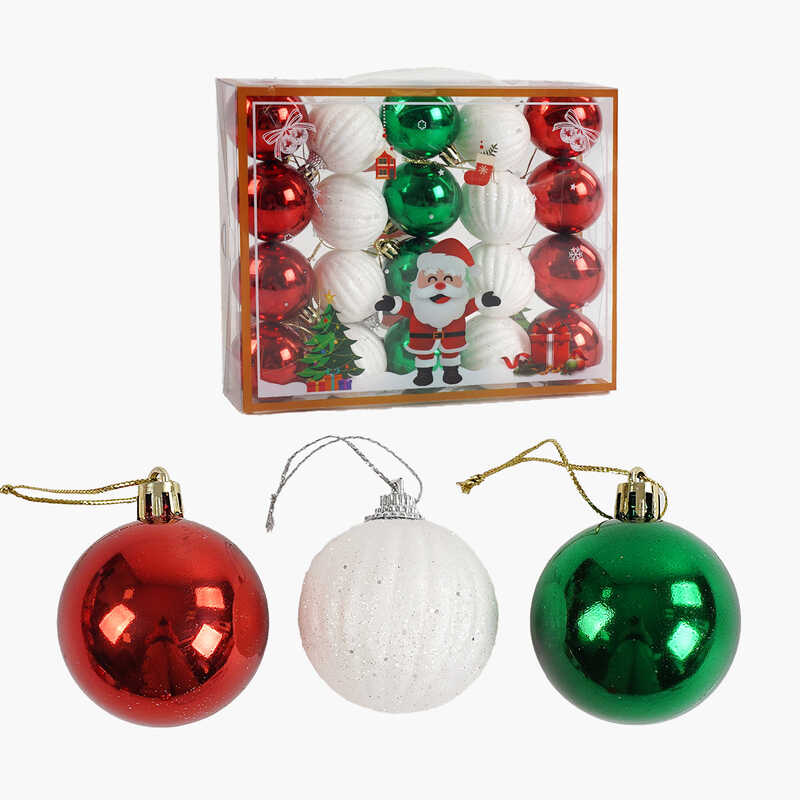 Новорічні прикраси C 67338 (72) 20 штук, кульки, D = 4,5 см, у слюді