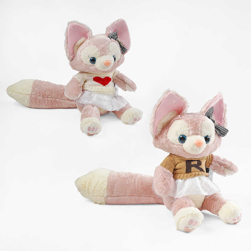 М`яка іграшка M 18246 (50) 2 види, герой, висота 37см, сидяча, пластикові очі, знімний одяг, бантик на вушку