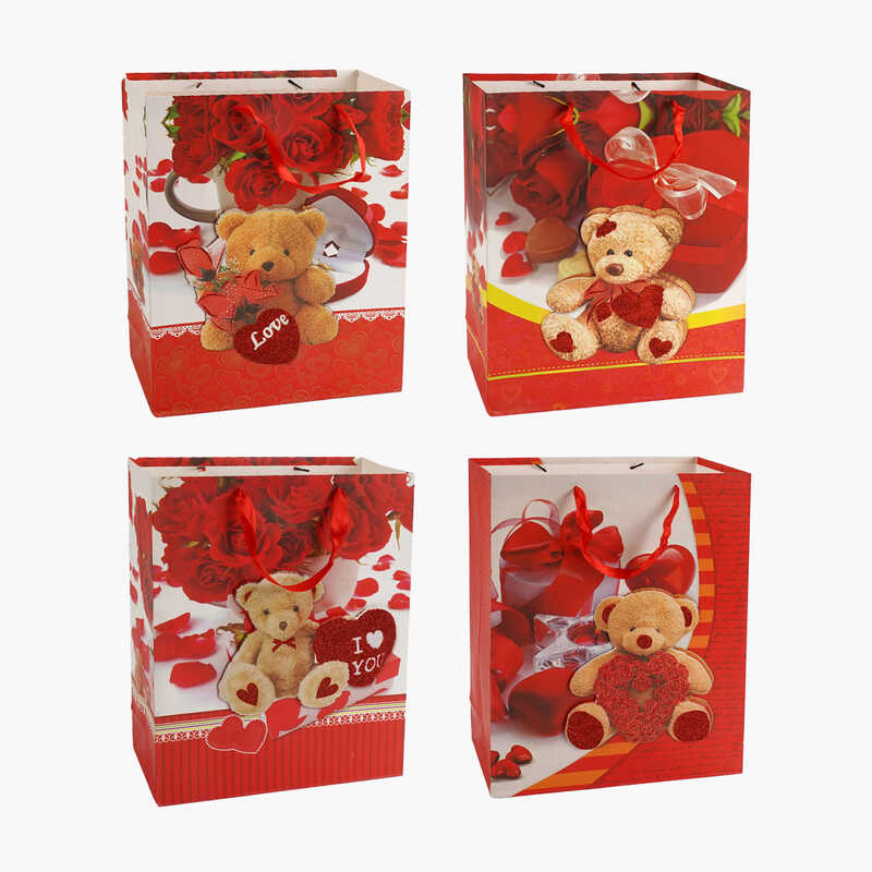 Пакет подарунковий С 57763 (300) 4 види, "Кохання", СЕРЕДНІЙ