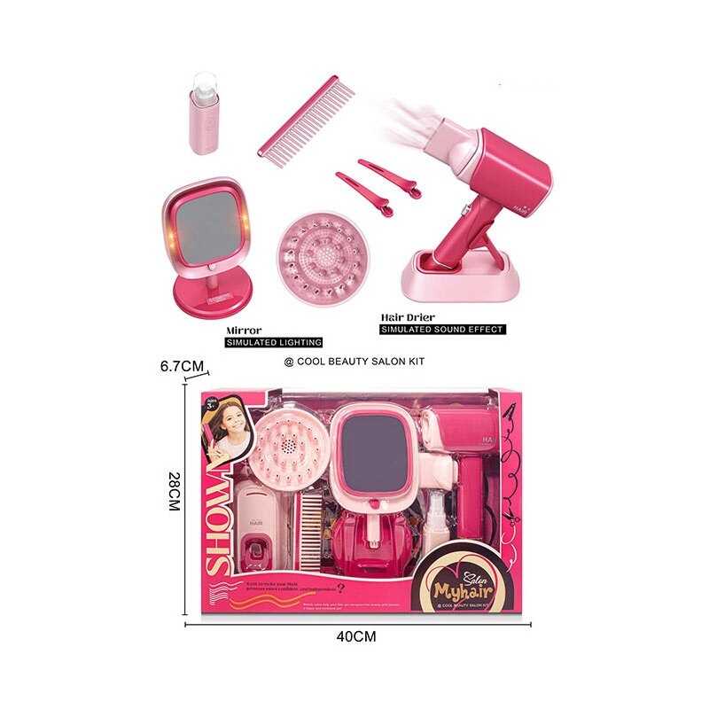 Набір перукаря 2802-5 (36/2) фен видуває повітря, підсвітка, аксесуари, дзеркало, в коробці