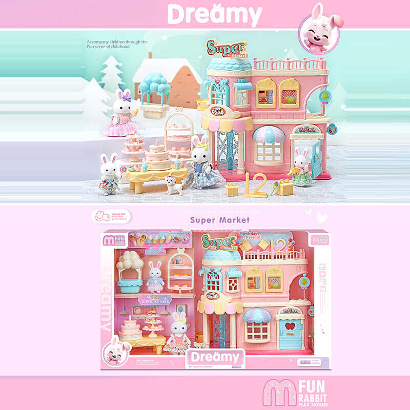 Будиночок 6683 A (12) 2 флоксові фігурки, 2 поверхи, муляжі продуктів, аксесуари, в коробці