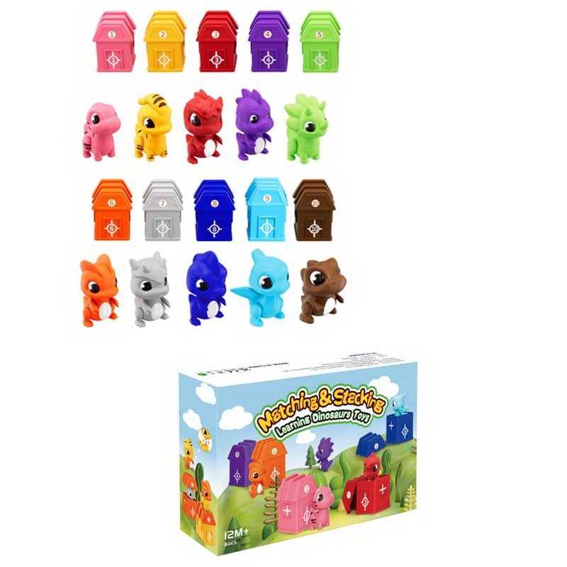 Логічна гра XQS 2086 A (12) 10 будиночків, 10 фігурок динозаврів, нумерація, в коробці