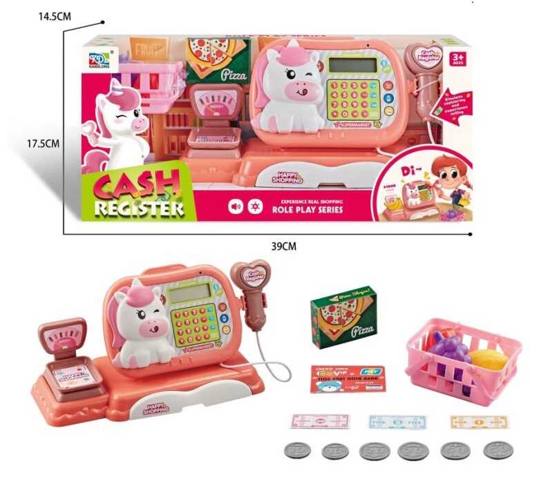 Касовий апарат KDL 888-51 (36/2)  розмір:26х12.5х15 см, сканер, калькулятор, висувний ящик, ваги, звук, купюри, монети, банківська картка, підсвічування, в коробці