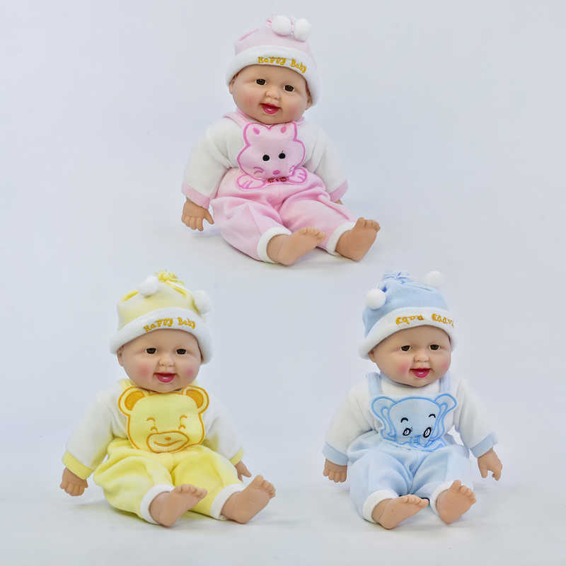 Пупс-сміхотун Х 2418-1 (48/2) 3 види, батарейки, м'якотілий, сміється, в пакеті, ВИДАЄТЬСЯ ТІЛЬКИ МІКС ВИДІВ