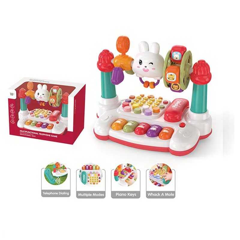 Музичний центр YL 78926 A ШТРИХ=30102 (24) озвучування англійською мовою, алфавіт, слова, фрази, підсвічування, піаніно, мелодії, бубон, пальчикові ігри, в коробці