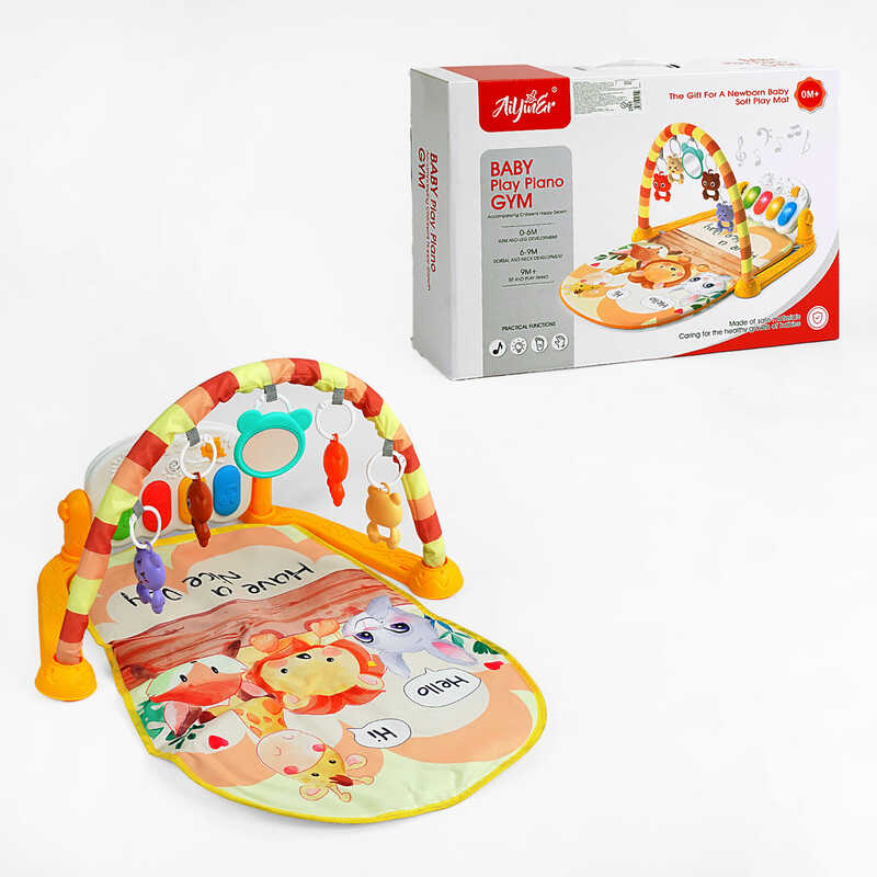 Килимок 508-8 B (24) звук, підсвічування, піаніно, мелодії, люстерко, 4 брязкальця, в коробці