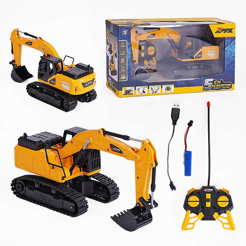 Екскаватор на радіокеруванні Z 6809 A (30) акумулятор 3.7 V, пульт 40 MHz, підсвічування, рухливі елементи, дріт для підзарядки, в коробці