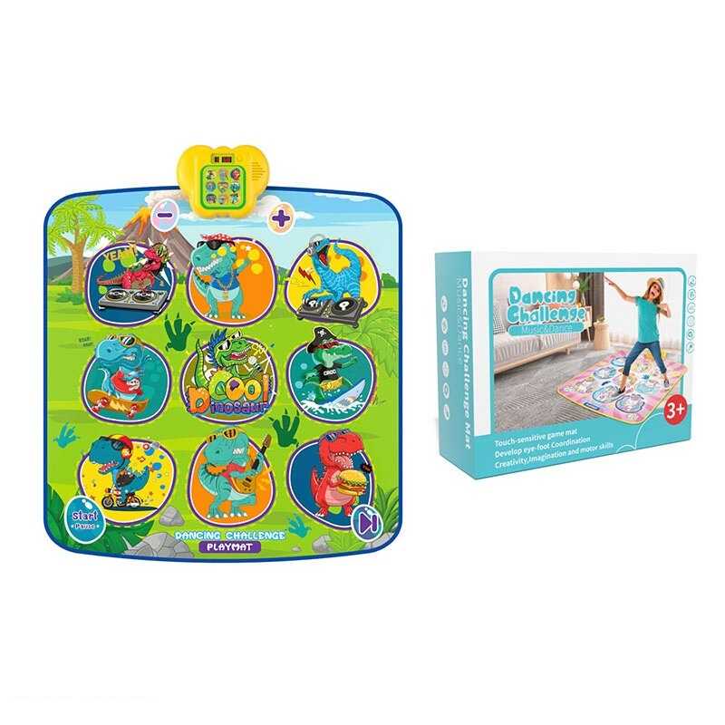 Танцювальний килимок 66399 y-18 (24/2) озвучення англійською мовою, на батарейках, 84 х 100 см, музика, пісні, підсвічування, 5 режимів гри, в коробці