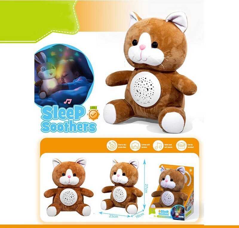 Нічник DH 9 (48/2) "Кошеня", звуки природи, мелодії, підсвічування, регулювання гучності, в коробці