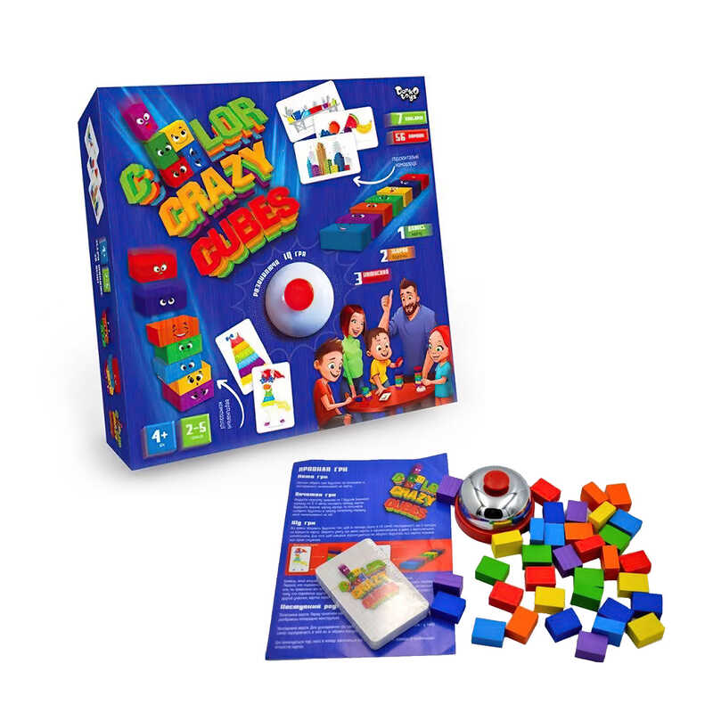 гр Розвиваюча настільна гра "Color Crazy Cubes" (10) CCC-02-01U УКР, "Danko Toys"