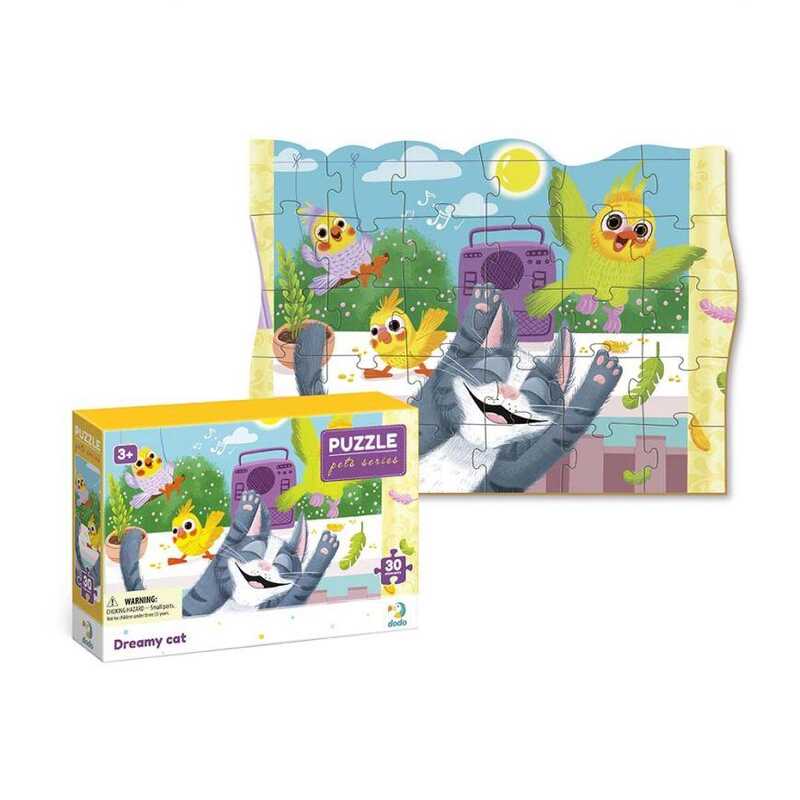 гр Пазли картонні (3-4 роки) "Мрійливий котик" 300544 (36) "Dodo", 30 елементів, 27х20 см