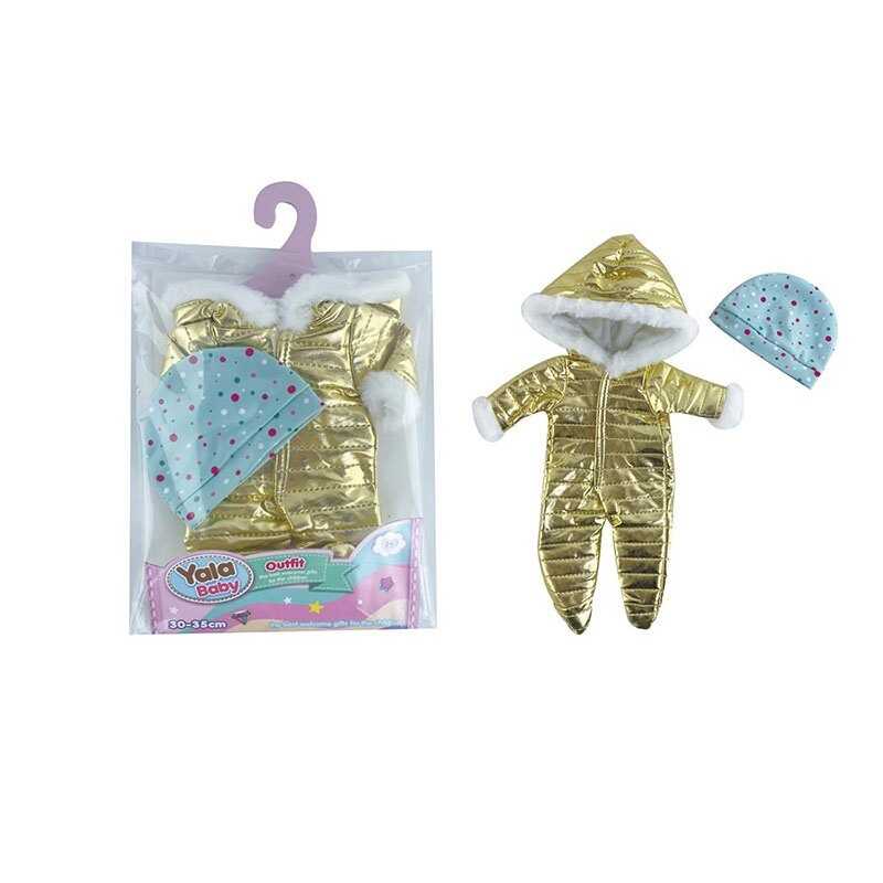 Одяг для пупса YLC 235 N (120) комбінезон з хутром, шапочка, для ляльок зростом 30-35 см, в пакеті