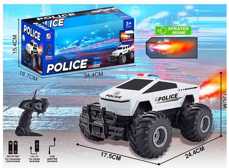 Джип на радіокеруванні ZJ23235-3 «Police» ,2 кольори , світло , акум. 3.7 V, пульт , USB - заряд., в коробці