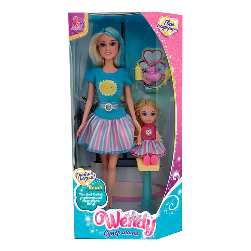 Набір ляльок 41841 (24/2) "Wendy", "Супер мама", висота 30 см, міні-лялька, аксесуари, в коробці