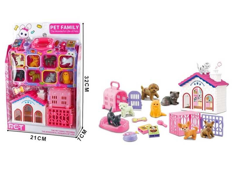 Будиночок 136-9 A (60/2) 4 собаки, 4 коти, аксесуари, переноски, в коробці