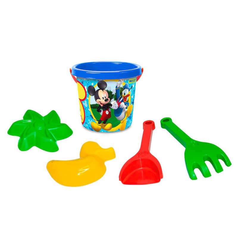 гр Набір для піску "Міккі Маус" 77254 5 ел. з термонаклейкою, Disney (ЦВ) (30) "Tigres", відерце, лопатка, граблі, 2 формочки для піску, в сітці