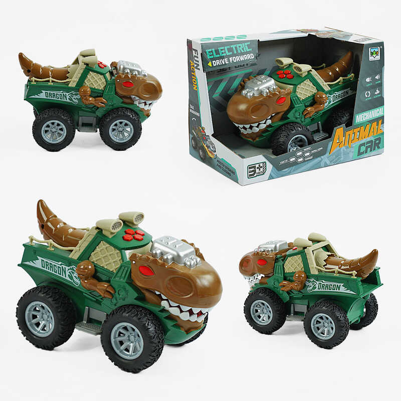 Машина музична SY 200-22 (48/2) "Динозавр", звуки, самостійно їздить, підсвічування, рухає хвостом і щелепою, в коробці