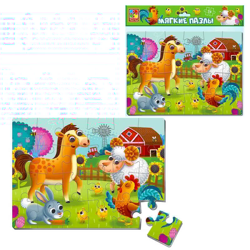 гр М'які пазли А4 "Ферма" на 24 елементи - VT 1102-23 /рос/ (50) "Vladi Toys"