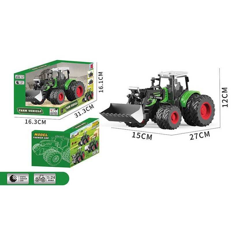 Трактор 99-79 A (30) масштаб: 1:24, гумові колеса, ківш, рухомі елементи, в коробці