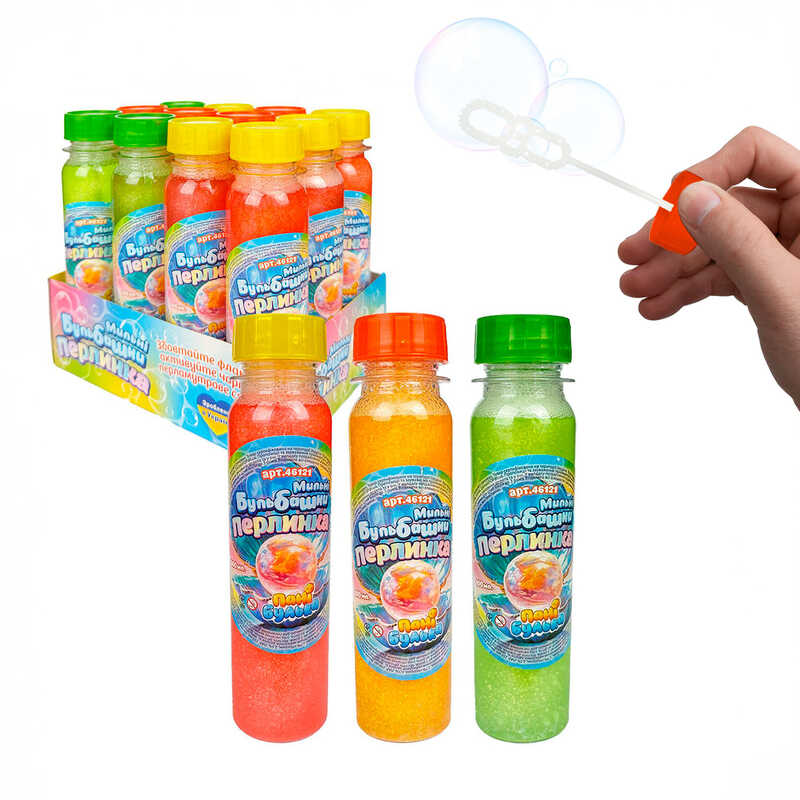 гр Мильні бульбашки "Перлинка" 100мл 46121 (1) ЦІНА ЗА 12 ШТУК В БЛОЦІ "Пані Булька", з шиммером, ароматизовані, в коробці