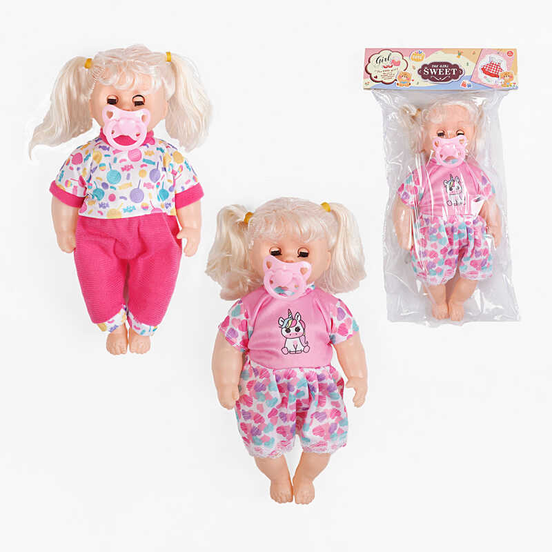 Лялька F 231 B (192/4) 2 види, висота: 25.5 см, рухливі повіки, знімний одяг, рухливі кінцівки, музичний чип, соска, в пакеті