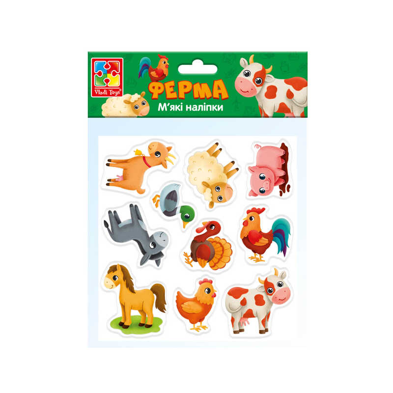 гр М’які наліпки "Ферма" (40)  - VT4210-08  "Vladi Toys"