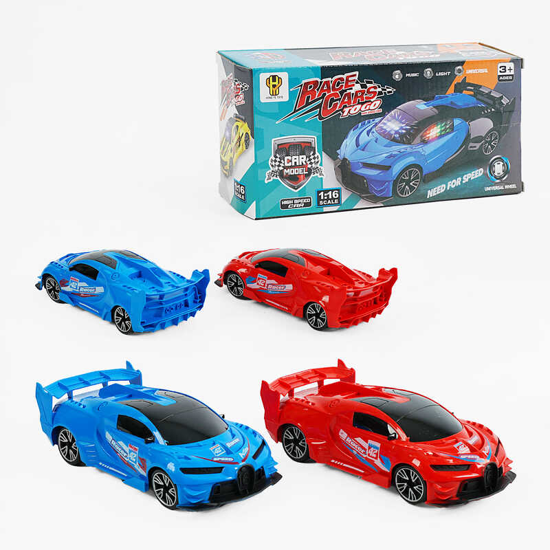 Машинка 112-2 (144/2) 2 кольори, звуки та мелодії, 3D-підсвічування, колеса вільного ходу, в коробці