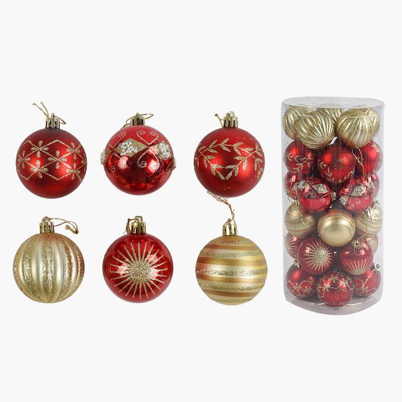 Новорічні прикраси C 67627 (24) 30 штук, кульки, D = 6 см, у слюді