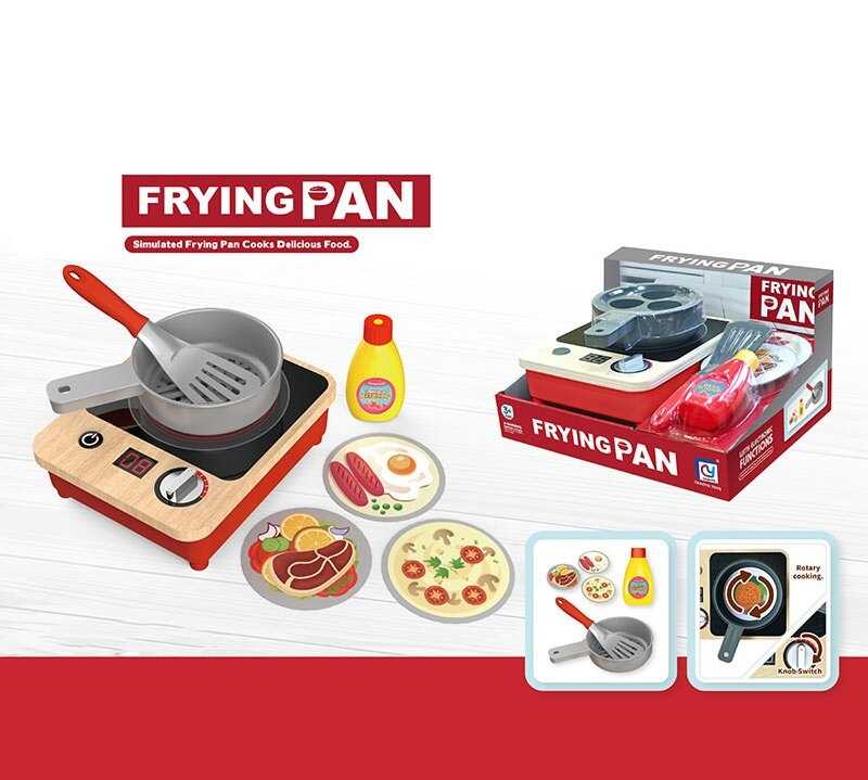 Плита 818-506 (24/2) підсвічування, вентилятор, автоматичний принцип роботи, лопатка, сковорідка, аксесуари, дерев'яна основа, в коробці