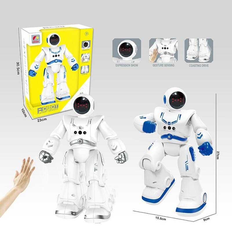 Робот на радіокеруванні CX 68 (24) 2 кольори, розмір - 15.5х9х27, вбудований акумулятор, пульт,  USB - кабель, сенсорний датчик руху, англійська мова, мелодії, пісні, звуки, історії, танцює, ковзає, крокує, підсвічування, програмування, в коробці