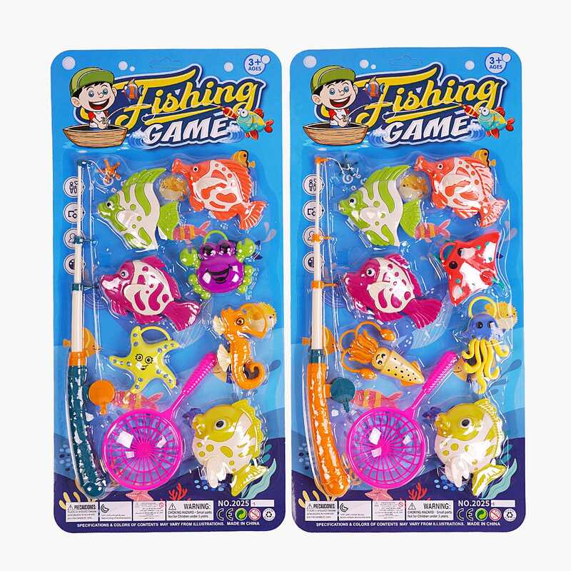 Риболовля 2025-3 (96/2) 2 види, на гачках, магнітна, 7 рибок, 1 вудка, сачок, на листі