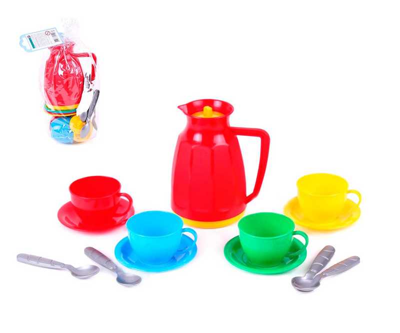 гр Набір посуду "Маринка 8" 1509 (22) "Technok Toys", чашки, блюдця, ложки, глечик, в пакеті