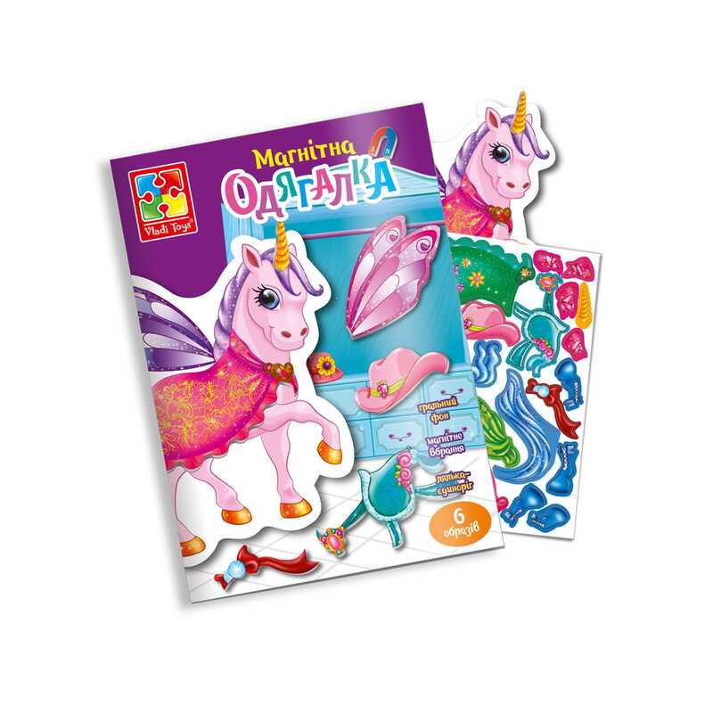 гр Магнітна гра "Єдиноріг" в папці (укр) VT3204-27 (60)  "Vladi Toys"