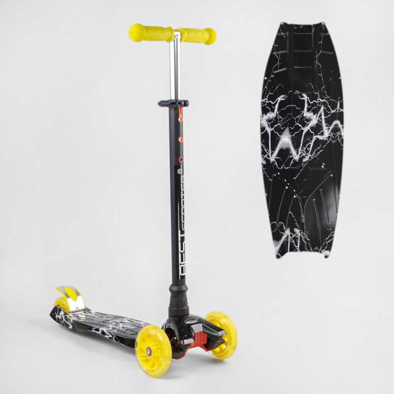 Самокат А 25462 /779-2904 MAXI "Best Scooter" (1) пластмасовий, 4 колеса PU, СВІТЛО, трубка керма алюмінієва, d=12см, в коробці
