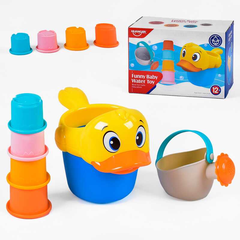 Гра для ванни HE 0276 (36) лієчка, 4 невеликі відерця, в коробці