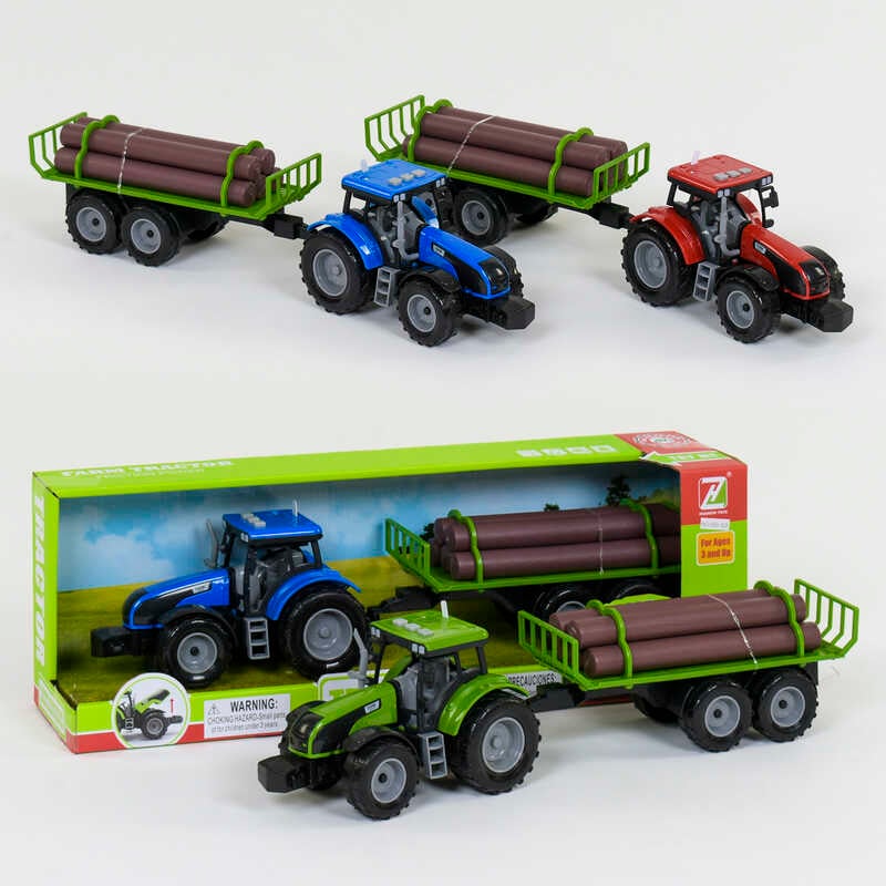 Трактор з причепом 550-52 J (36/2) 3 кольори, світло, звук, інерція, в коробці