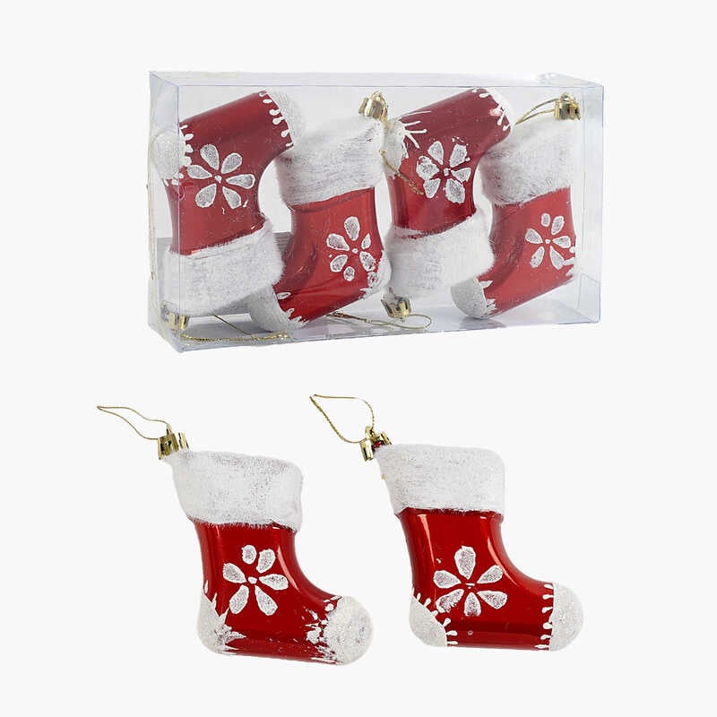 Новорічні прикраси C 67216 (120) 4 штуки, висота 12 см, у слюді