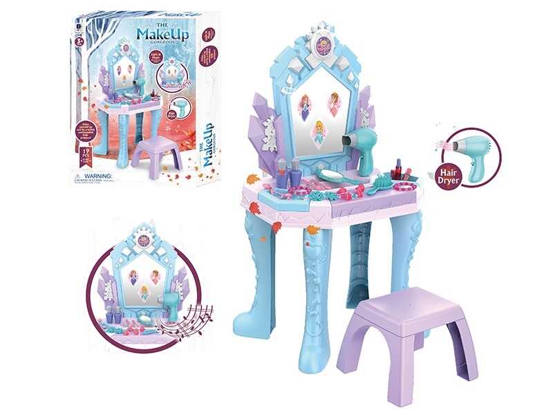 Трюмо 661-143 (6) світло, звук, фен на батарейках, стільчик, аксесуари, в коробці