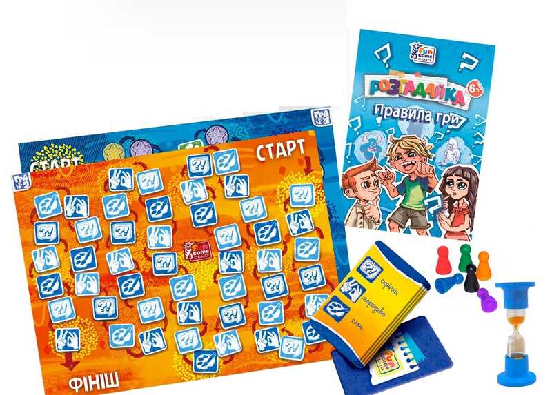 Настільна гра "Розгадайка" 92008 (24/2),  пісочний годинник, ігрове поле, фішки, картки, в пакеті