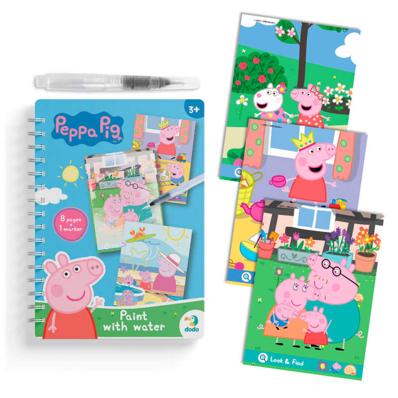 гр Водні розмальовки "Pig" 200645 (30) "DoDo", водний маркер, 8 сторінок, гра на пошук предмета, в пакеті