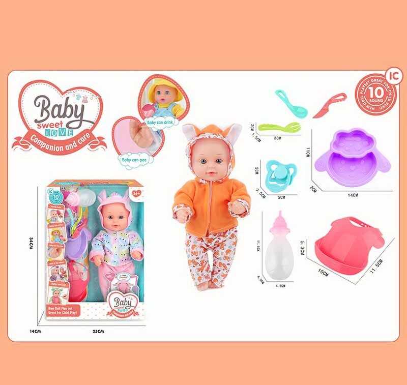 Пупс ZF 168-26 (24) 2 види, звук, висота 30 см, ходить в туалет, аксесуари, в коробці