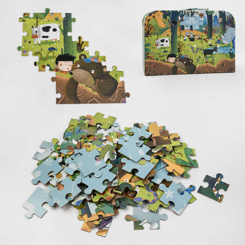 Пазли С 48716 (12) “Щасливий ліс”, 108 деталей у валізі