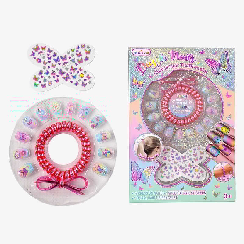 Накладні нігті C 232 A (192) 12 накладних нігтів, резинка, наліпки, в коробці