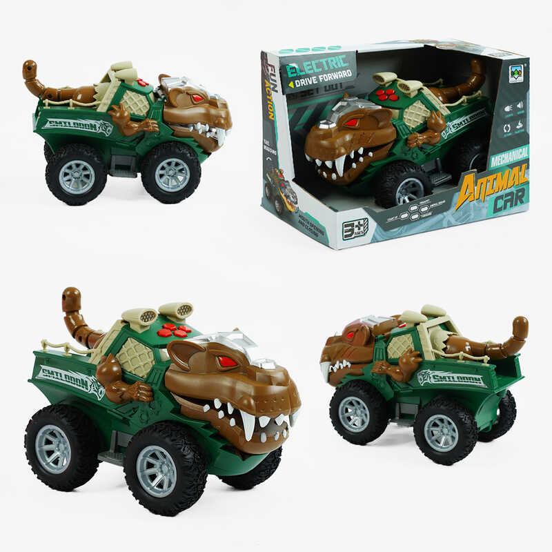 Машина музична SY 200-25 (48/2) "Динозавр", звуки, самостійно їздить, підсвічування, рухає хвостом і щелепою, в коробці