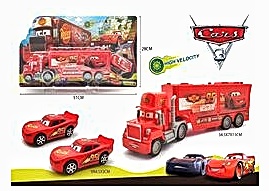 Набір машин 224-1,2 шт , трейлер , машинка «Тачка» , на листі