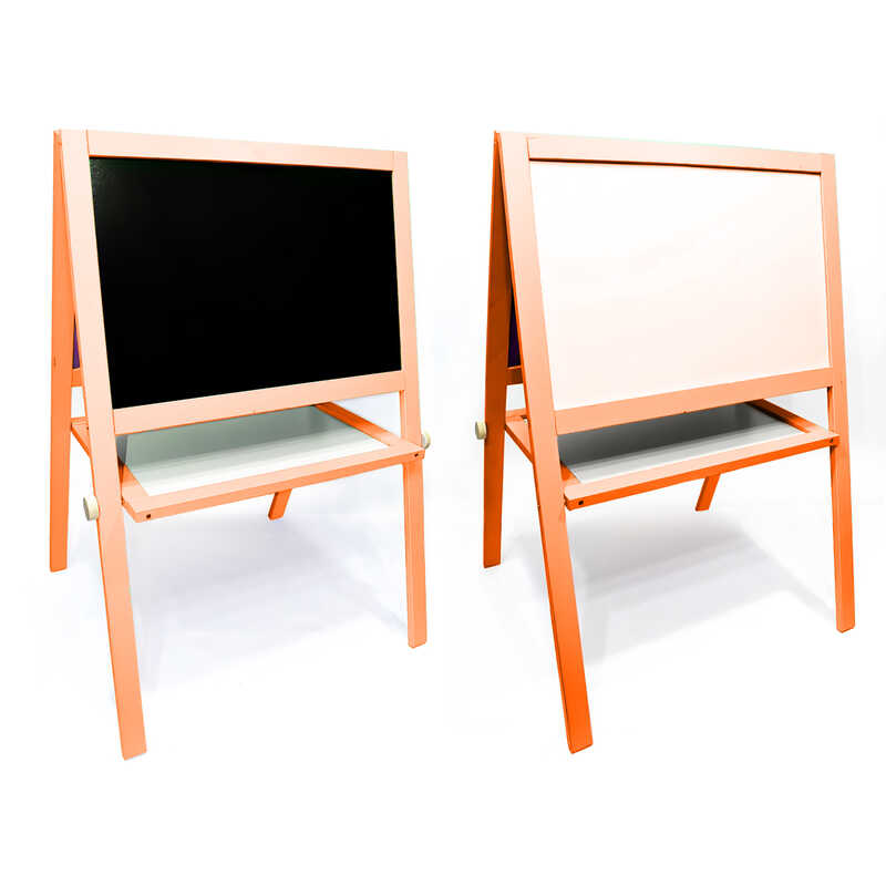 гр Мольберт вел. (1) магнітний, помаранчевий, 15372 "Ігруша"/ дошка ш60 * в40см, підставка ш100 * в65см / одна сторона