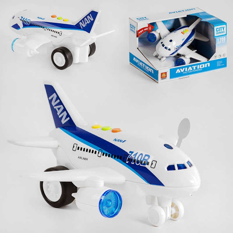 Літак інерційний WY 710 A / WY 710 В (48) світло, звук, інерція, в коробці